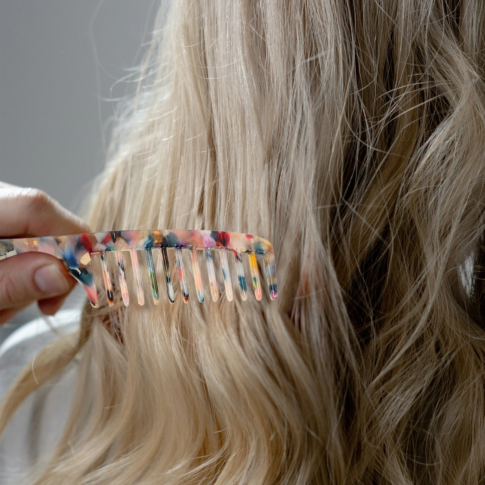 

2 шт., расческа с широкими зубьями, мелко полированные зубы, удобная ручка, портативная парикмахерская расческа для женщин, унисекс, незаменимый для укладки