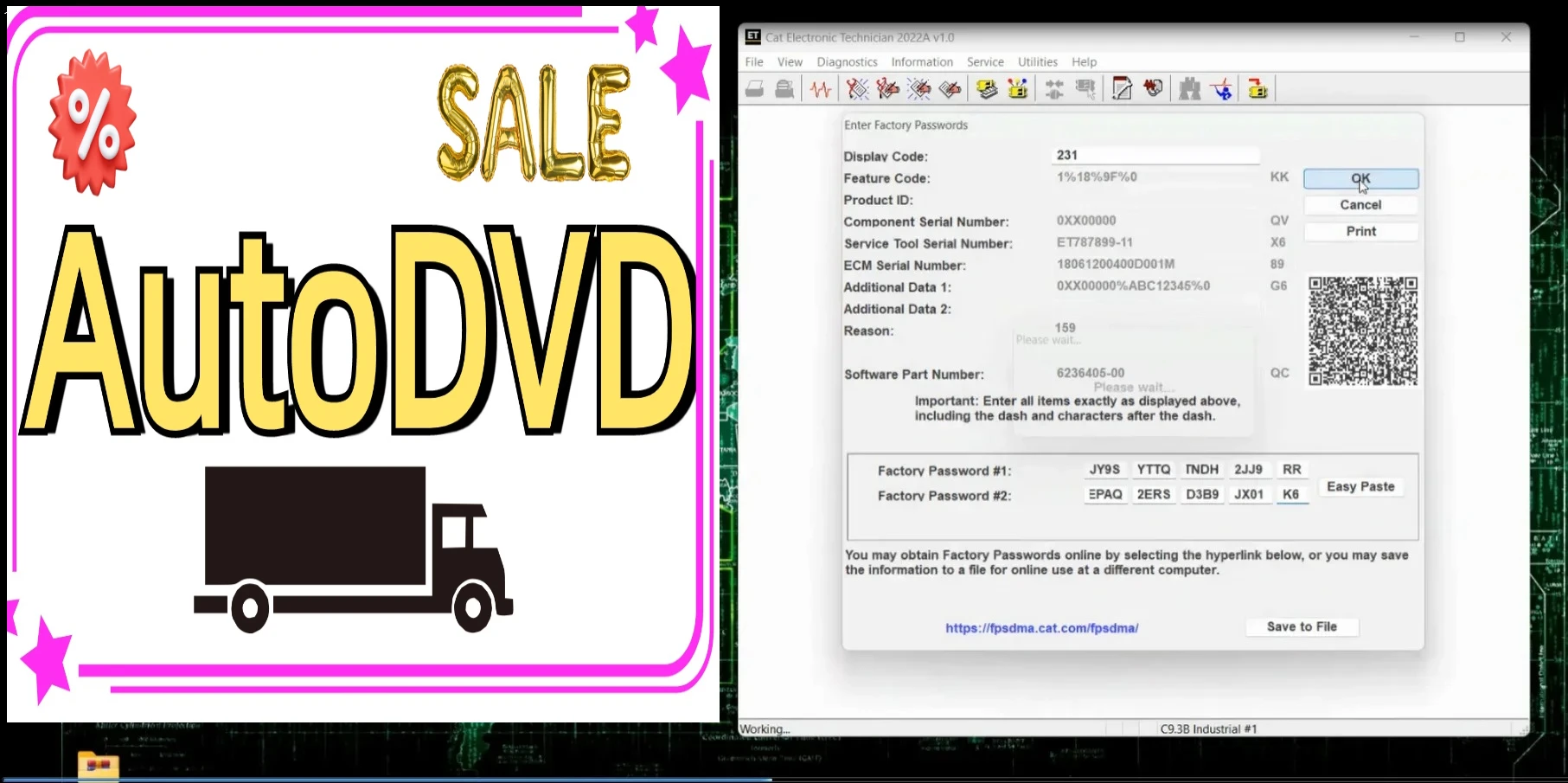 AutoDVD 18 Digit Factory Password for Cat [ Without Generator ]