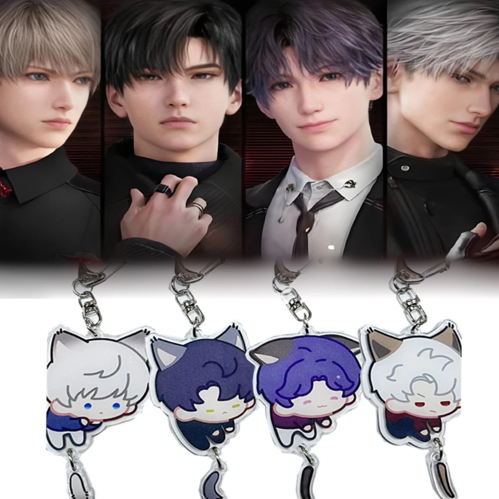 Popular Anime Love and Deepspace Acrylic Keychain Cute Sylus Rafayel Zayne Xavier Swinging Tail Pendant Decorative Accessories