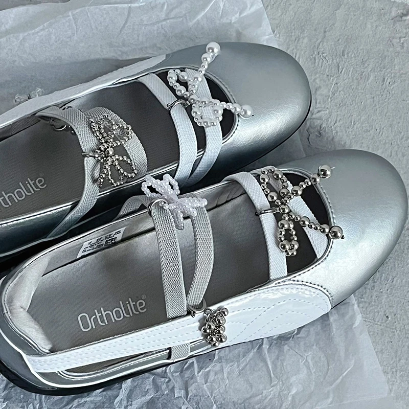 لؤلؤة القوس أربطة الحذاء سحر للأحذية الرياضية الزخرفية حذاء زهرة مشبك الأحذية الزخرفية الأزياء سحر الملحقات #2