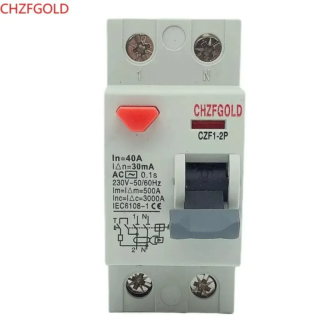 

CHZFGOLD CZK6 RCCB 12- 2P 16A 25A 32A 40A 63A 80A 100AResidual Current Circuit Breaker surge protector breaker ac110v 60