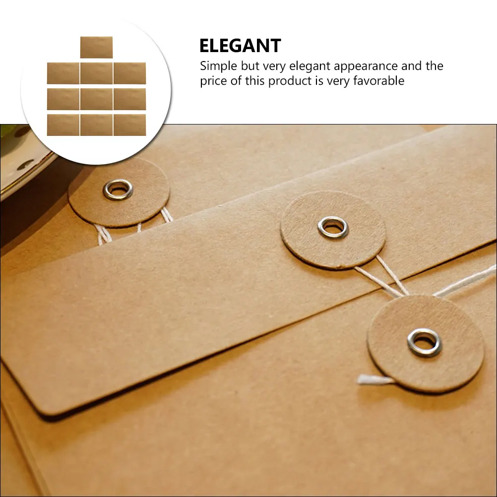 

10pcs Kraft Paper Envelopes Retro Brown Thickened File Bags for Documents Postcards Storage Gift Mailing Photos Invitations
