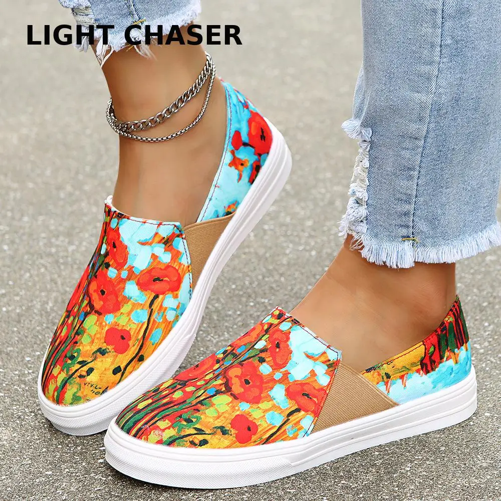 

Women's Canvas Shoes Women Flats Candy Color Shoes Woman Loafers Spring Autumn Flat Casual Shoes Comfortable Plus Size 35-42