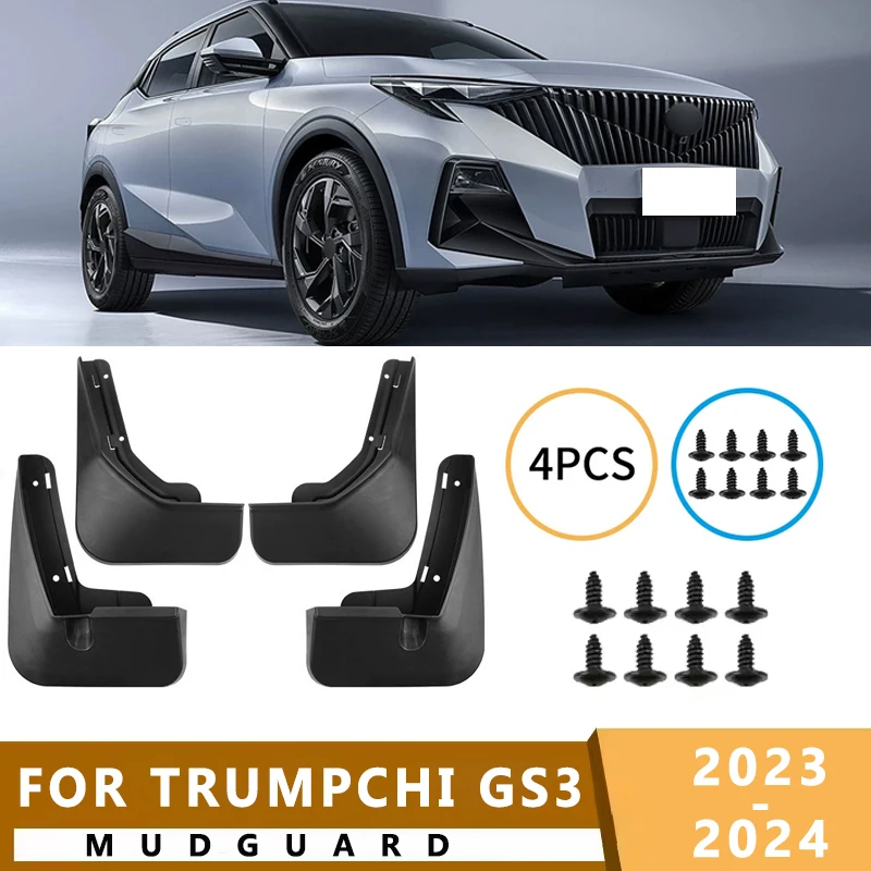 

Mud Flaps Fit for Trumpchi GS3 2023-2024 Mudguards Tire Fenders Splash Proof Accessories Wheel Guards 4ps