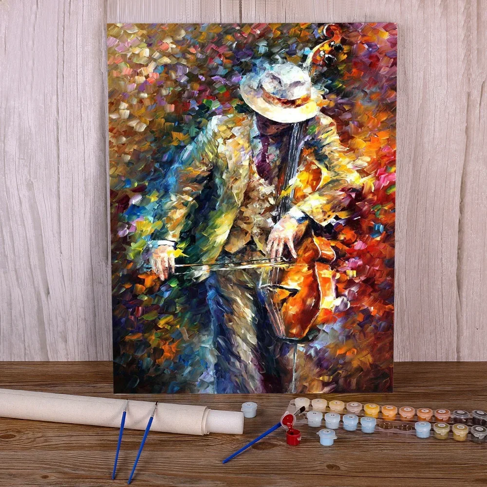 

607034 Misty Music DIY Painting By Numbers Package Oil Paints 50*70 Canvas Pictures Handmade For Children Art