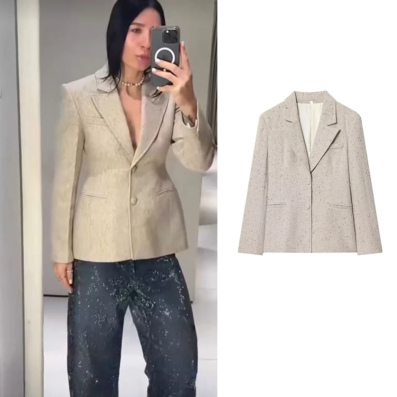 

Blazers & Jackets Women's Spring 2026 New Slim V-neck Women's Warm Jacket Chic Youth Fashion Office Blazers Street Travel Coats