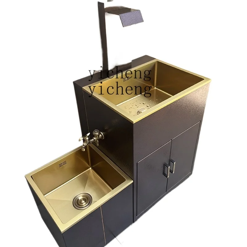 XL Pedestal Basin Outdoor Balcony Integrated Floor-Mounted Wash Basin Anti-Freezing Inter-Platform Basin Sink