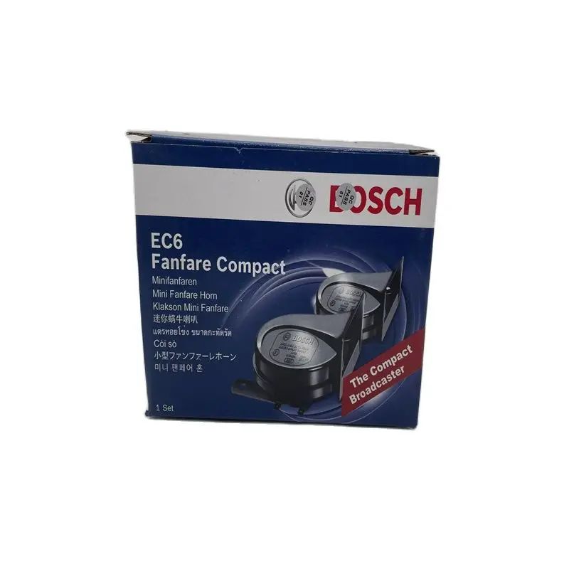 Free Shipping 1 Set BOSCH Car Horn EC6 Snail Fanfare Compact 12V 105-118dB(A) 400/500Hz Mini Fanfare Horn Made In Turkey For Car