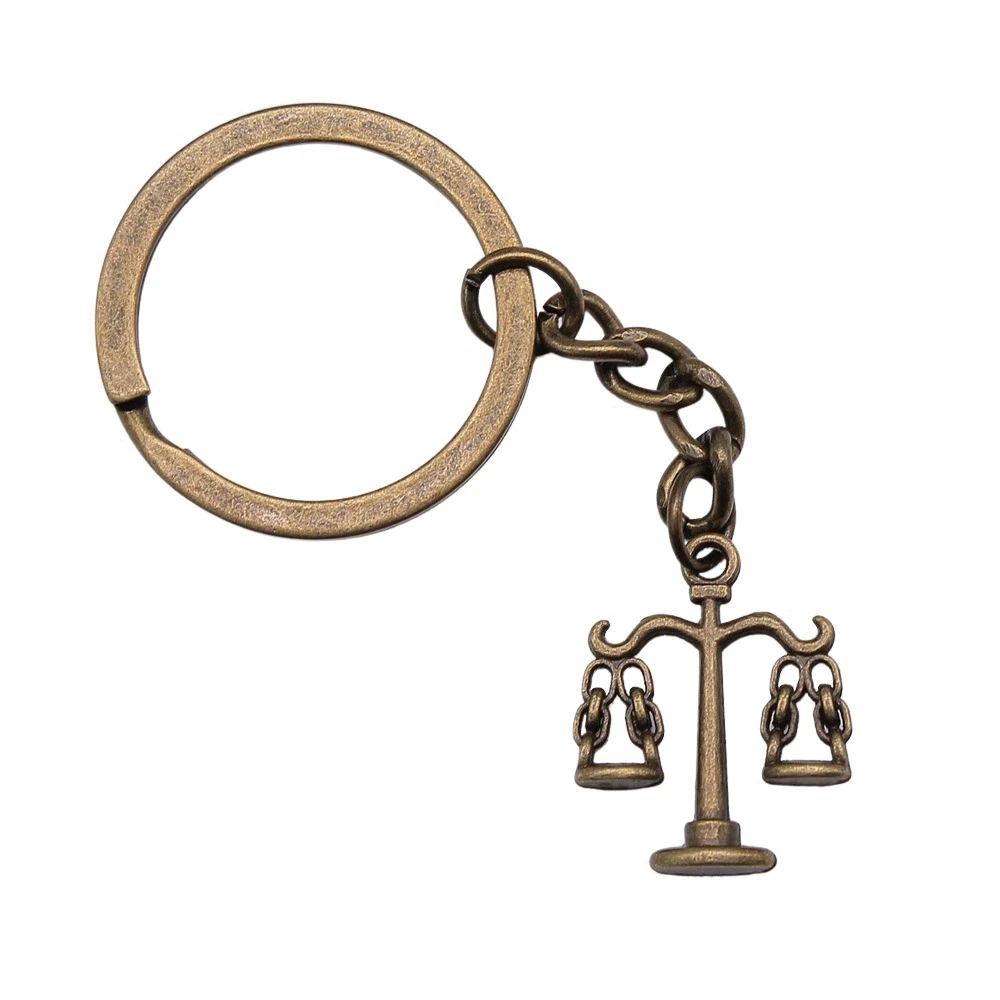 1pcs Balance Law Scales Keychains women diy accessories vintage jewelry new in Ring Size 28mm