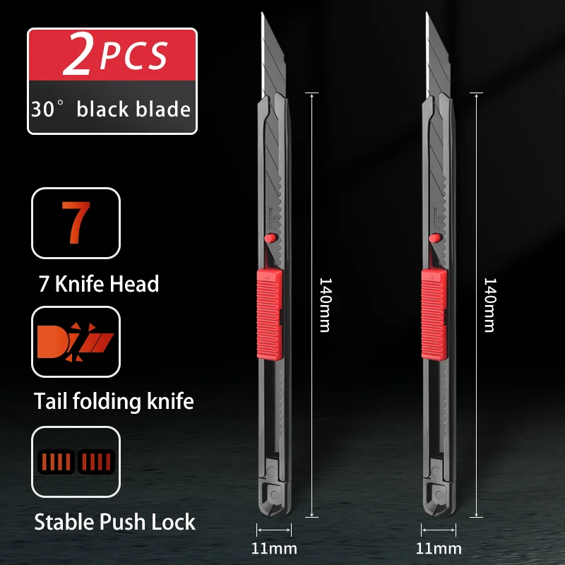 Imagem -02 - Darex-portátil Self-lock Box Cutter Faca Utility Aço Carbono Elevado Liga de Alumínio Titular Faça Você Mesmo Cut Repair Ferramenta Mão Milímetros Lâmina Sk5