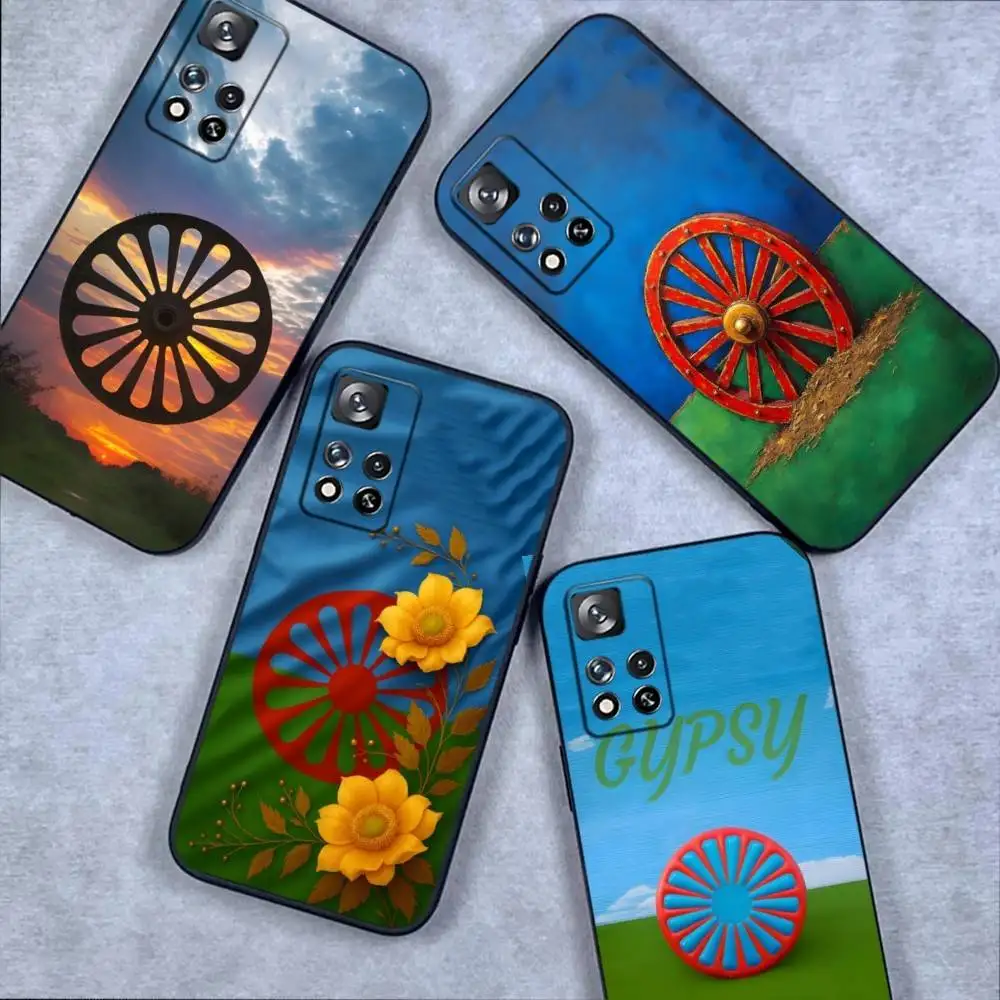 

Gypsy Romani Roma Flag Phone Case For Samsung S 25,24,23,22,30,21,10,9,Ultra,Plus,Lite,FE,4,5G Black Soft Case