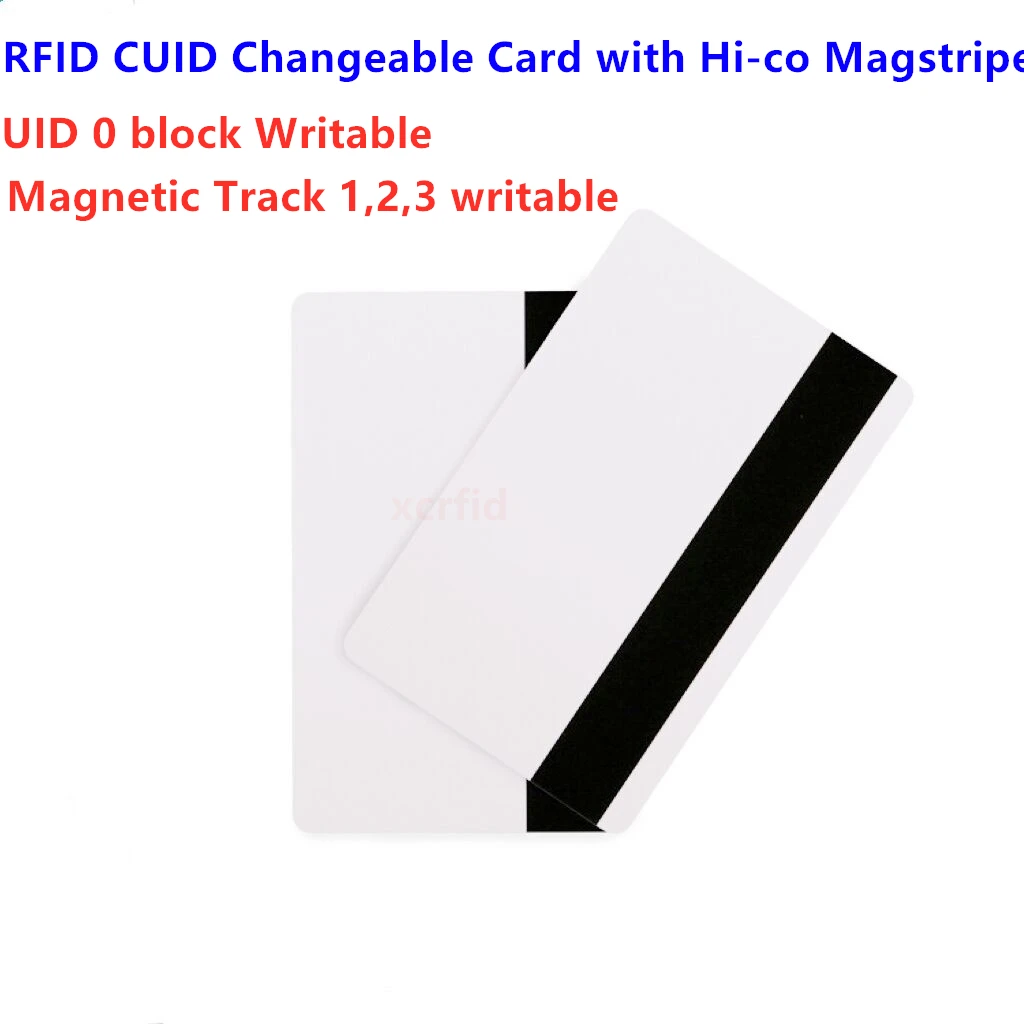 

200pcs RFID 13.56Mhz CUID Changeable with Hico Magnetic 2 in 1 NFC Card Support Android App MCT Modify S50 1k UID Writable