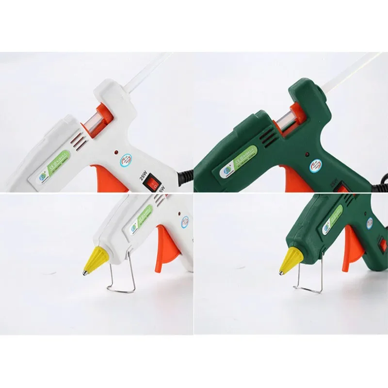 ปืนกาวร้อนแบบพกพาขนาดเล็ก กำลังไฟ 20-40 วัตต์ ใช้กาวแท่งร้อน ควบคุมอุณหภูมิได้ เหมาะสำหรับงาน DIY และงานฝีมือในบ้าน