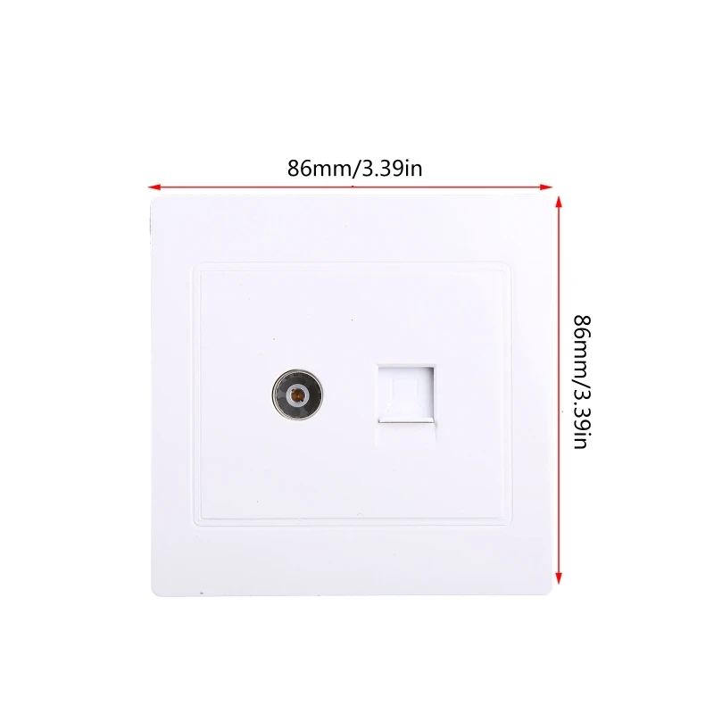 RJ45 Netwerkadapter+TV-antenne Coaxiale Muurbevestiging Uitgang Frontplaat Paneelaansluiting