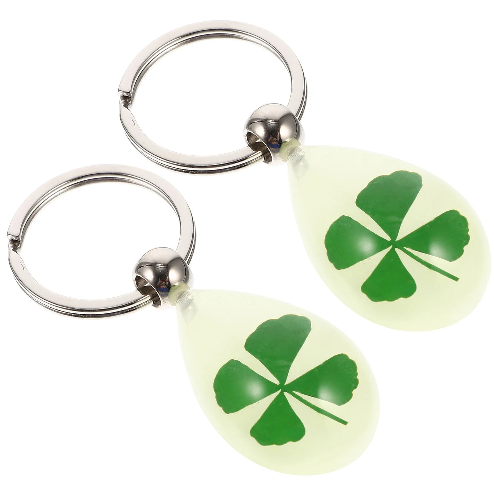 St Patricks Day Keychain Four Leaf Fob Chic Pendant Purse Charm Resin Decor StPatrick Rings