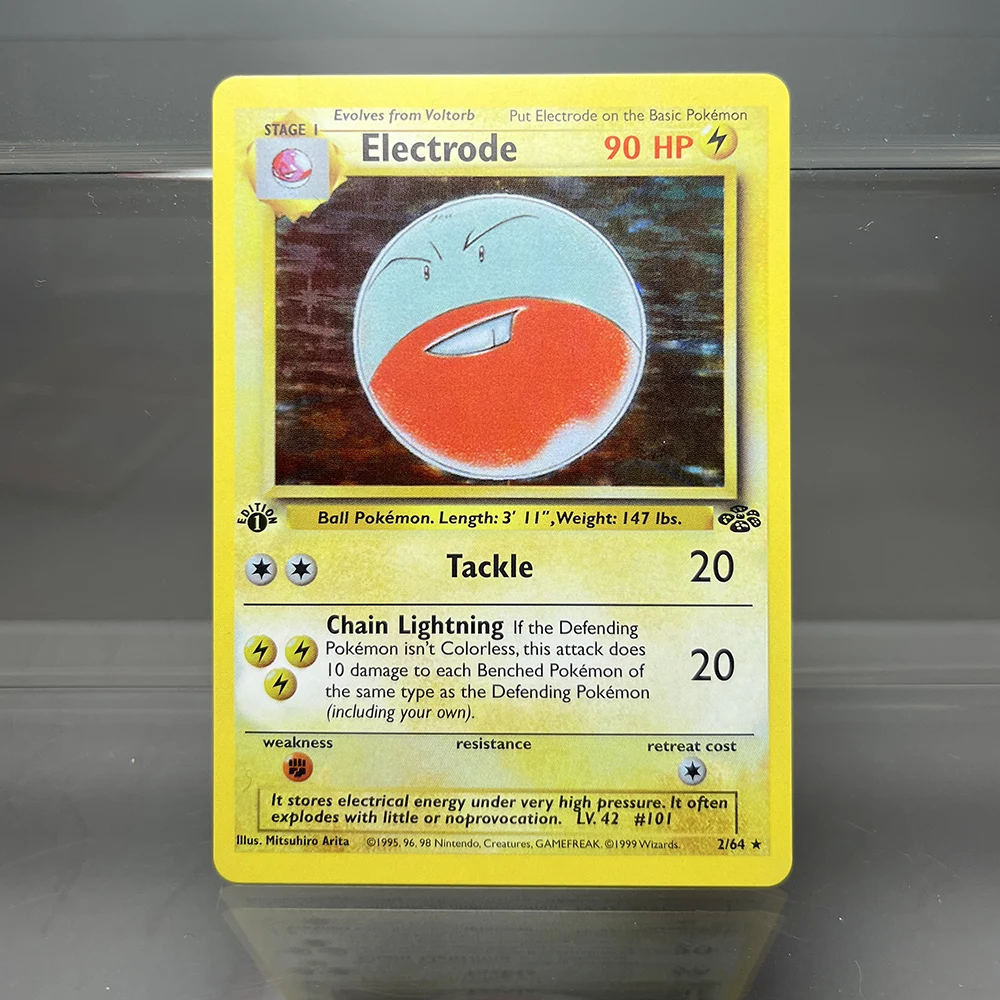 بطاقات احباط PKM 1st Edition Clefable Electrode Scythe Rare Holo 1996 PTCG بطاقات الوكيل PTCG بطاقات التداول لعب الاطفال