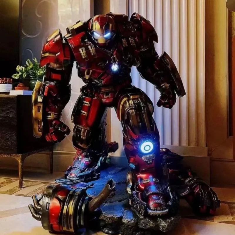 Spot Genuine Fondjoy Marvel Large Anti Hulk Armor Model 45cm Joint Movable With Light Figurine Assembly Toy Ornament Gift