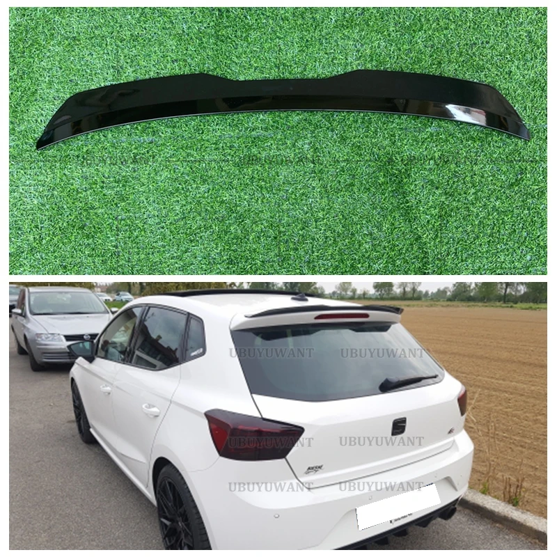 Mini Spoiler For SEAT Ibiza MK5 6F  Extension Lip 2017 2018 2019 2020 2021 Carbon Look ABS Car Trunk REAR Roof WING