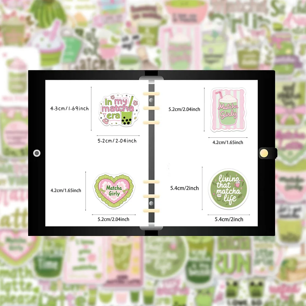 50PCS Creative Matcha Personalized Stickers Phone Case Decoration DIY Notebook Water Cup Waterproof Stickers