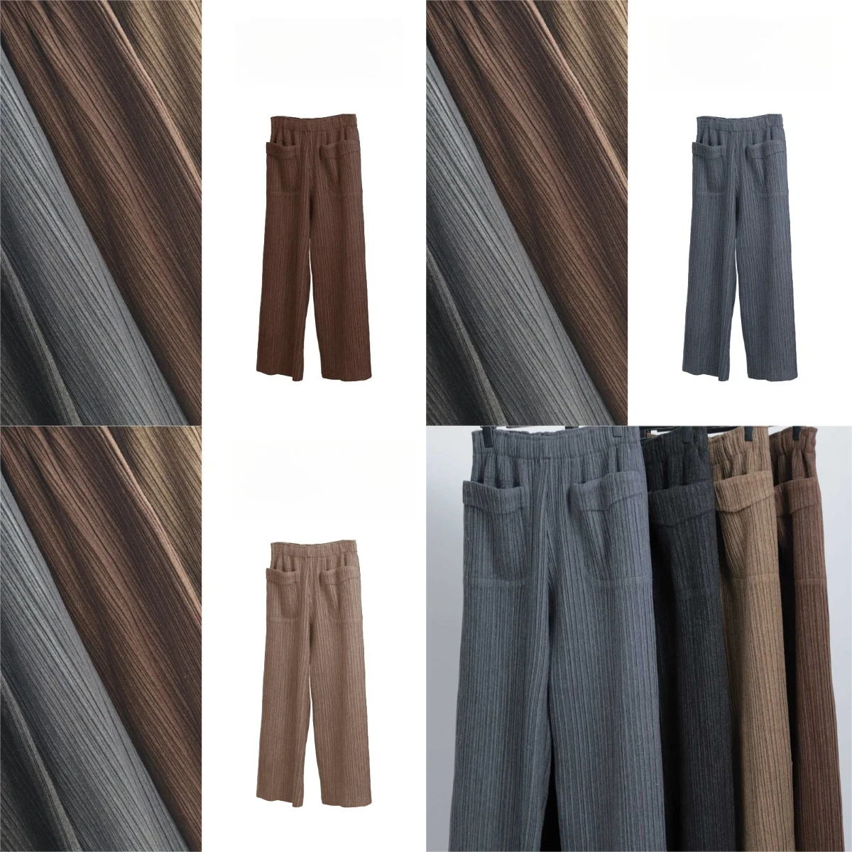 

Miyake Pleated New Fall Abrasion Pants Female Thickened Warm Casual Pants Loose Versatile High Waist Straight Pants Winter