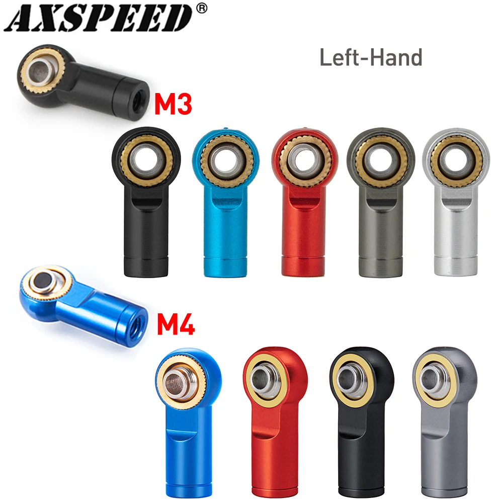 AXSPEED 10PCS Metal M3/M4 Link Tie Rod End Ball Joint Ends for Axial SCX10 D90 Tamiya CC01 1/10 RC Car Boat Airplane DIY Parts