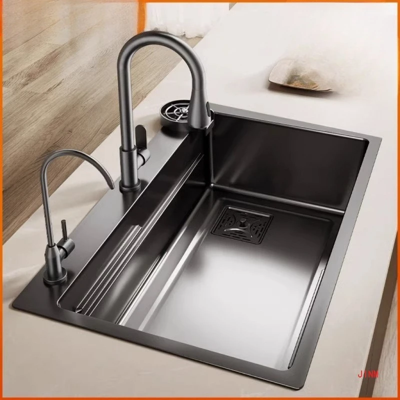 SUS304 Küche, großes Einzelschlitz-Gemüsebecken, Waschbecken aus Edelstahl, für den Haushalt, Unterbaubecken, Geschirrspülmittel