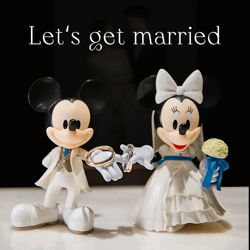 Disney Mickey Minnie Doll Wedding Ornaments Couple Engagement Wedding Decorations Mickey Mouse Room Decoration Small Gifts