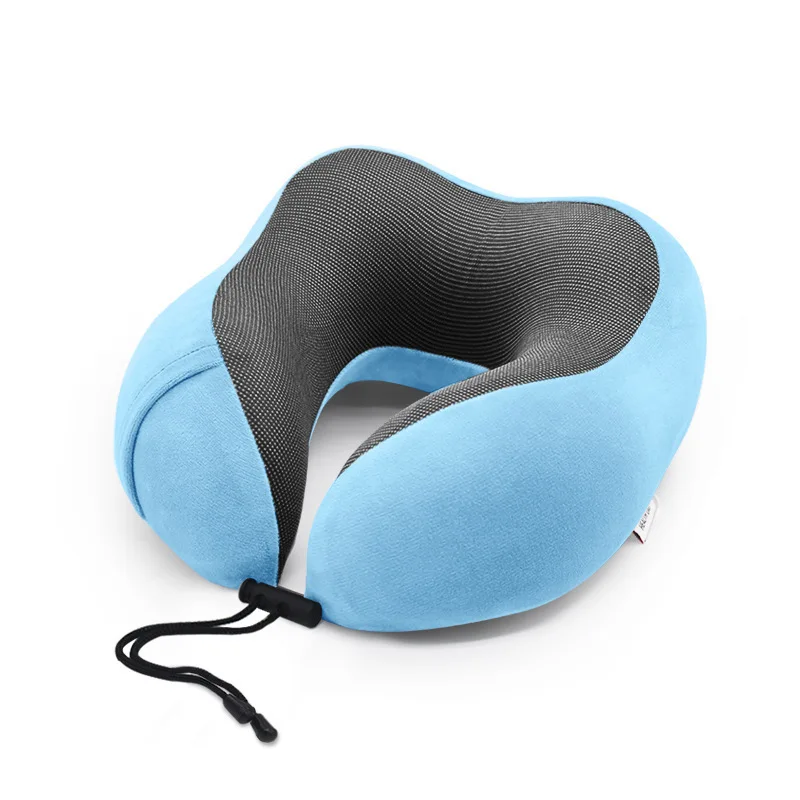 

U-Shaped Memory Cotton Neck Pillow for Office Portable Travel Airplane Nap Pillow Removable Solid Simple Ultra Soft Cushion