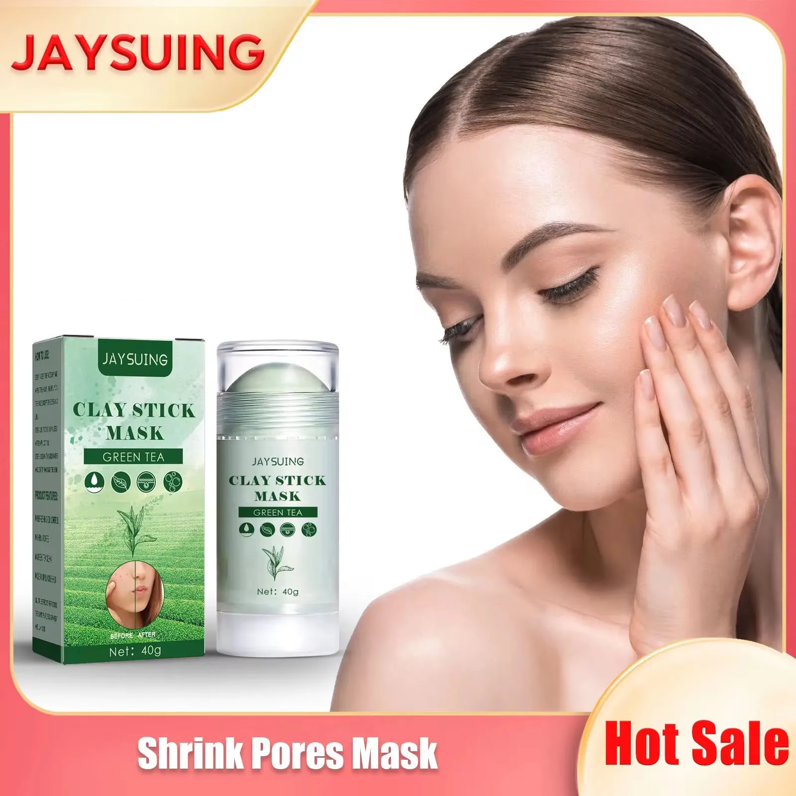 Green Tea Solid Mask Blackhead Removal Pore Shrinking Dispel Acne Cover Blemish Fade Melanin Anti Dark Spot Deep Cleansing Stick