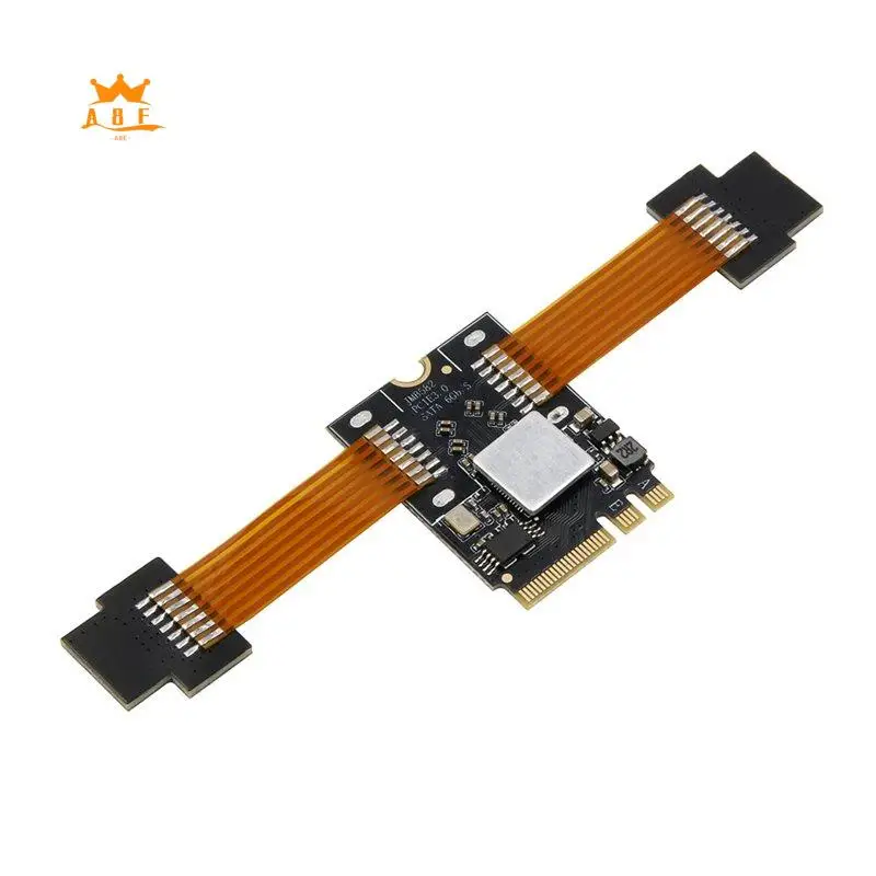 A08E-M.2 Wifi To Dual SATA 3.0 Adapter M.2 KEY-A Or KEY-E To SATA Extension Cables Connector Adapter JMB582 Chip