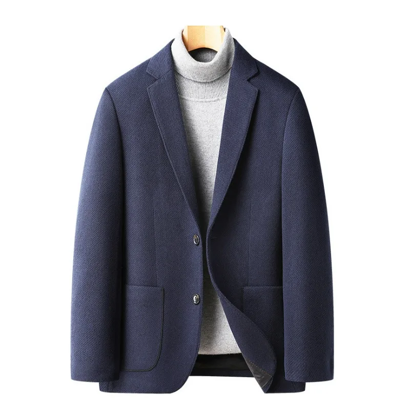 

KIDWHXR Suit Out Man Simple Solid Color Turn Down Collar Male Blazer Single-breasted Comfortable Casual Versastile Men Outerwear