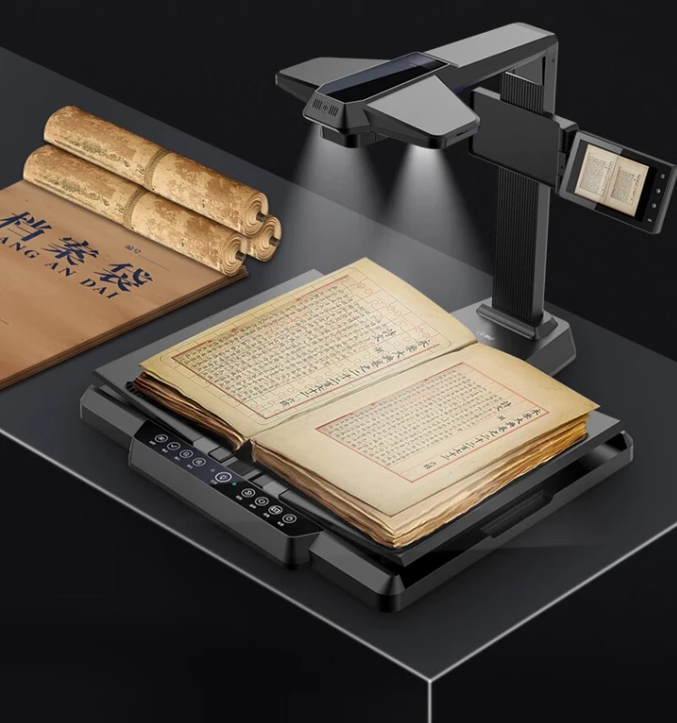ماسح ضوئي للكتب عالي الدقة على شكل حرف V مقاس A3، تسطيح السطح المنحني، كتاب قديم A3