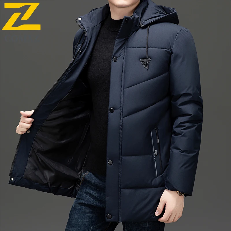 

Winter Extremely Cold Parka Men's 2025 Luxury Brand Long Warm Cotton-padded Jacket Men Fashion Detachable Hat Thick Padding Coat