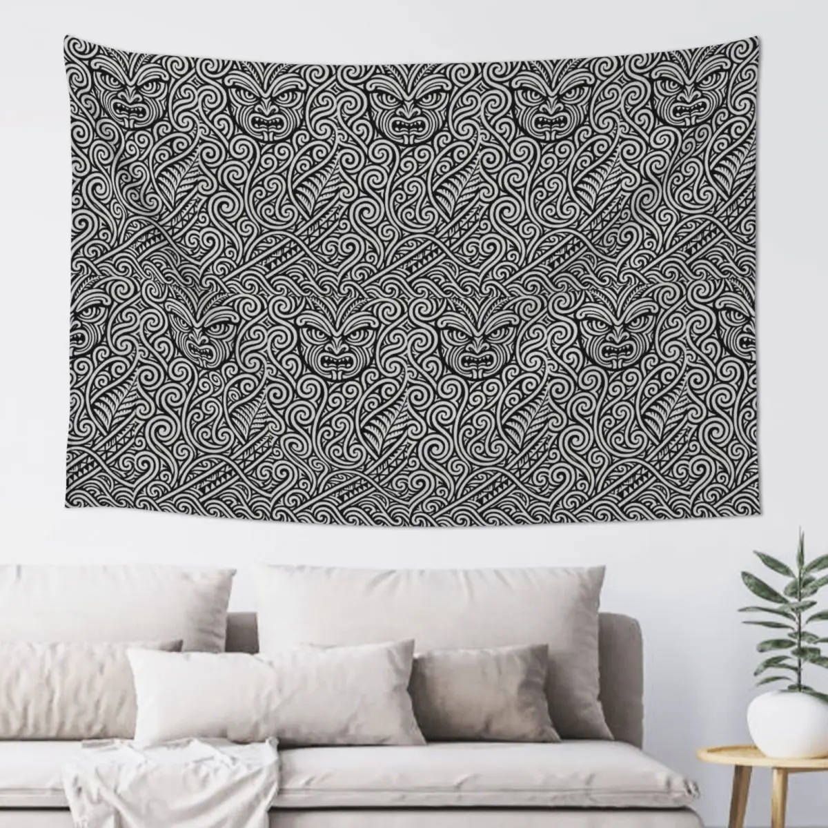 Tribal Maori Warrior Tattoo New Zealand Proud Tapestry Hippie Wall Hanging Aesthetic Home Decor Tapestries for Living Room