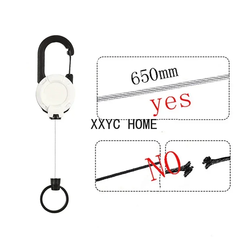 Outdoor Automatic Retractable Wire Rope Anti-theft Tactical Keychain Telescopic Retractable Hook Tools