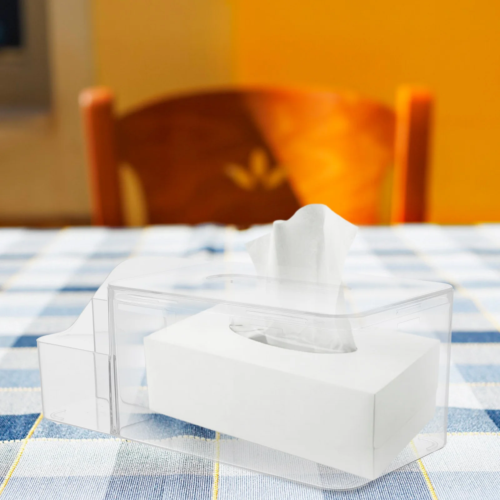 

Multifunctional Tissue Box Holder Clear Rectangular Napkin Dispenser For Home Office Bathroom Desktop Car Decor Modern