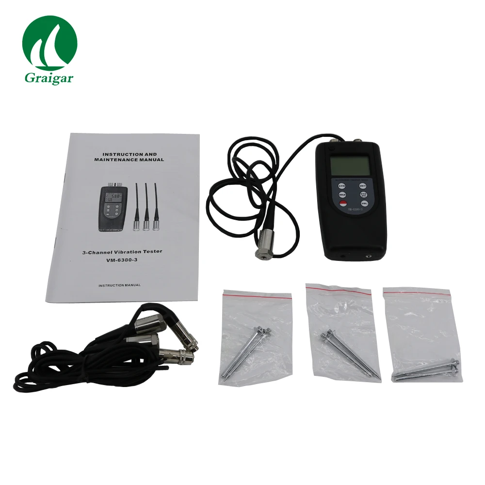 VM-6380-3 Three Channel Vibration Meter Vibrometer Measuring Range 0.1~400