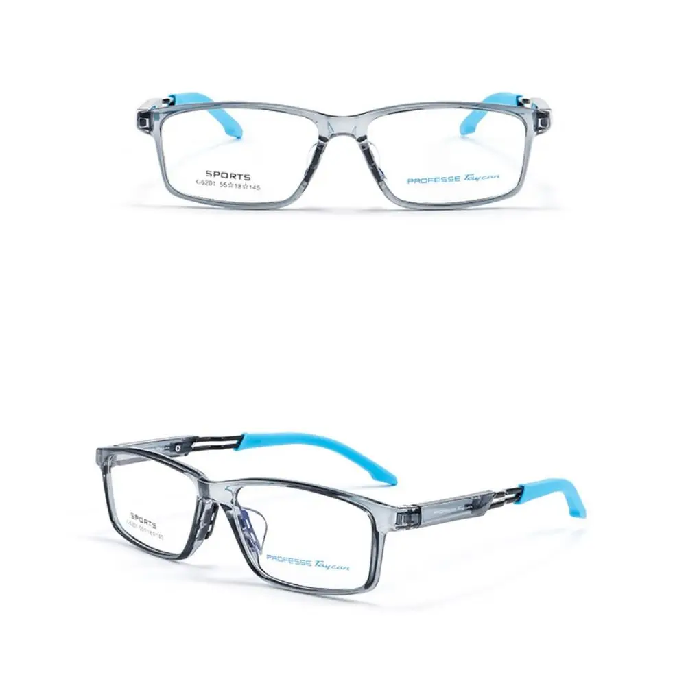 

Portable TR90 PC Reading Glasses Grey Blue Black Decorative Glasses Frame Glasses Rectangle Plain Glass Spectacles Men and Women