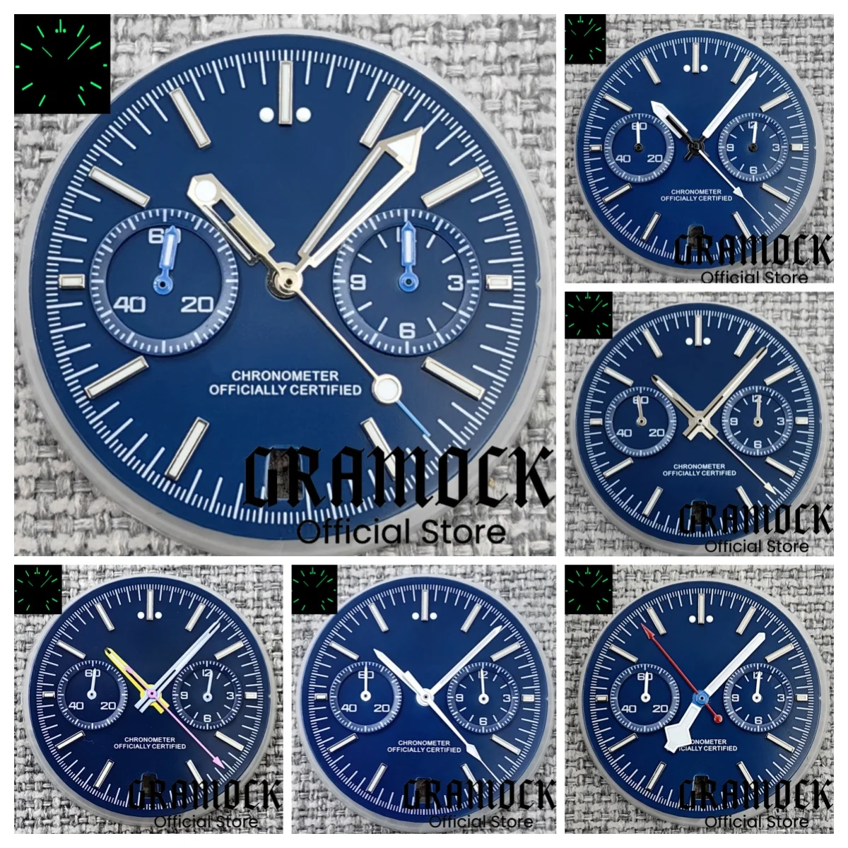 

Gramock Новый 31,5 мм темно-синий хронограф Pelagos FXD Cyclist VK64 циферблат с 5-контактными ручными наборами VK64 C3 светящийся механизм VK64