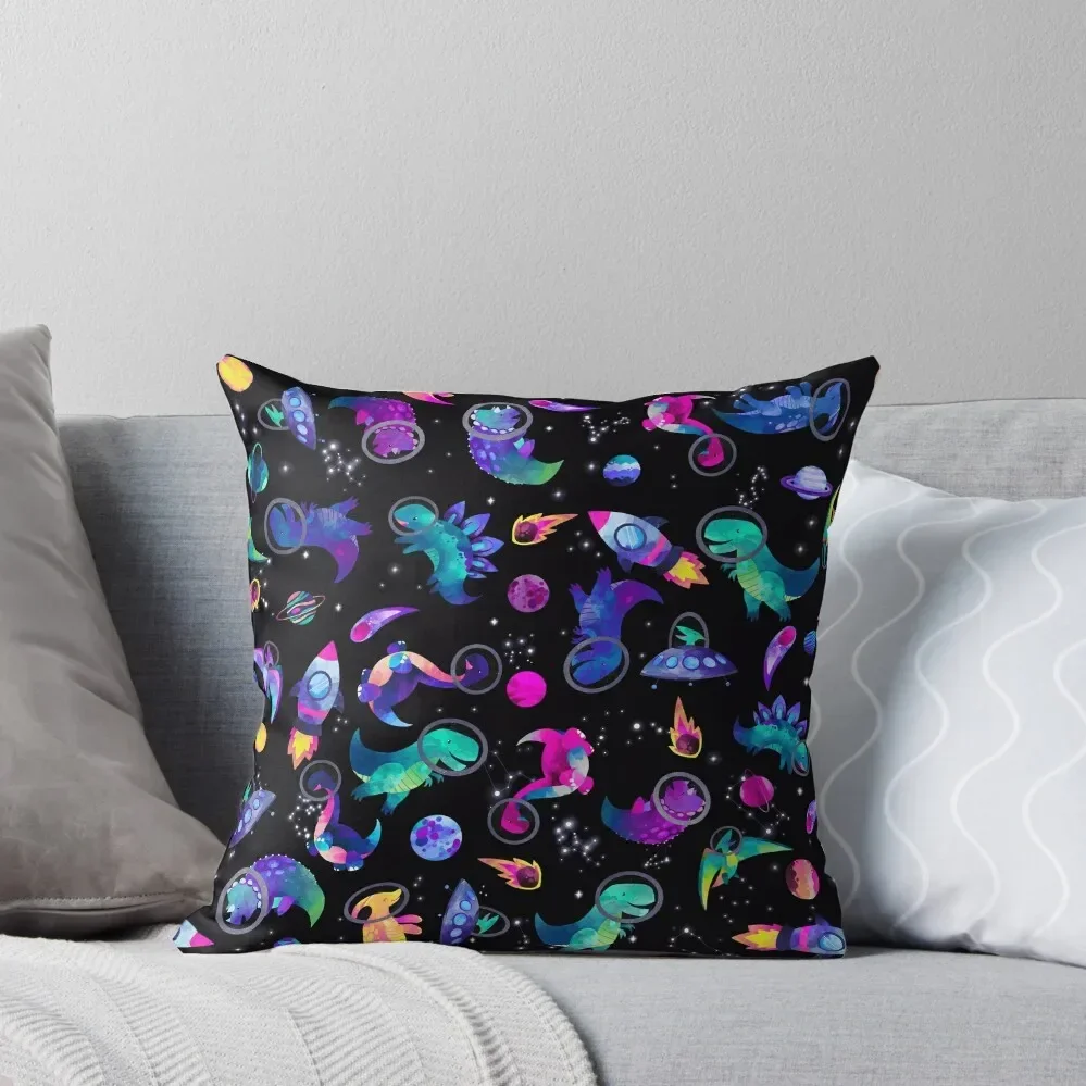 Space Dinosaur Astronauts Watercolor Pink Purple Pattern Throw Pillow Pillow Cover Cushion Cover Luxury Pillowcases Pillow