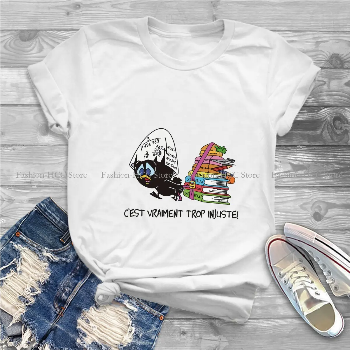 Calimero Cartoon Polyester TShirt for Women C'est Vraiment Trop Basic Summer Tee T Shirt Novelty Trendy