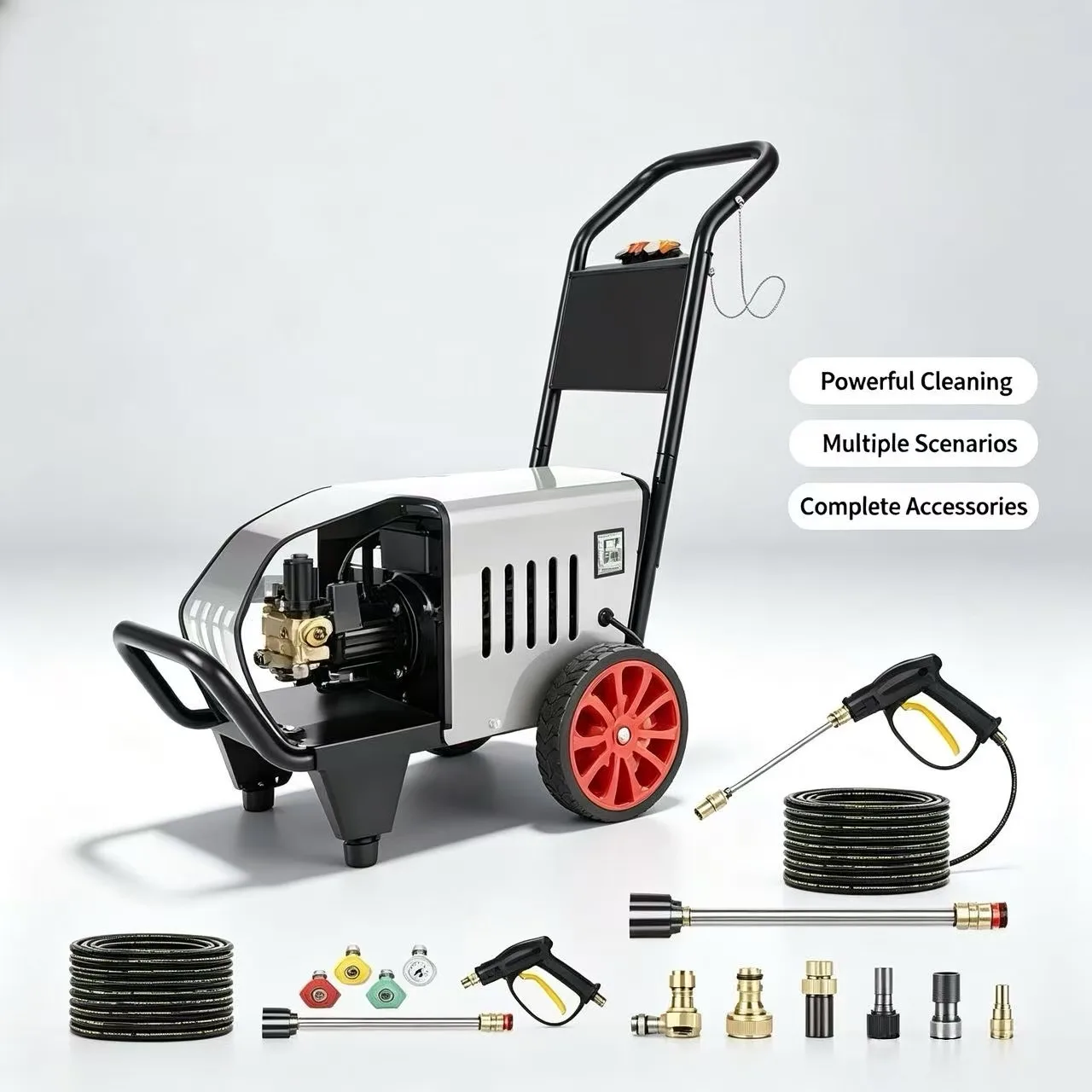 Commercial Grade Electric Pressure Washer 3.8KW (220V) Cold Water Heavy Duty High Pressure Cleaner Intelligent Control