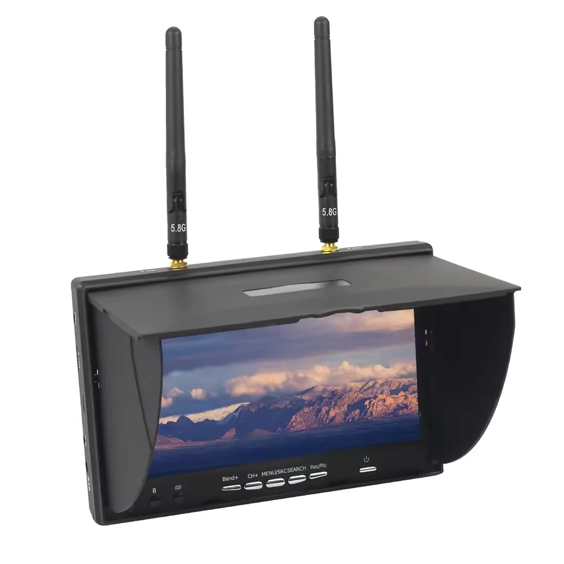 FPV LCD5802D 5802 5.8G 40CH 7-calowy monitor FPV z wbudowanym rejestratorem DVR i baterią do drona FPV, multicoptera, części do quadcoptera RC