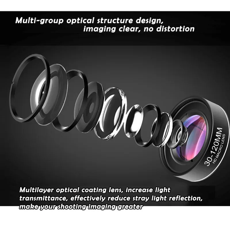 

CPL Star 30-120mm Macro Lens Long Distance Professional Clip Camera Photo Lens Filters for iPhone XIAOMI HUAWEI Mobile