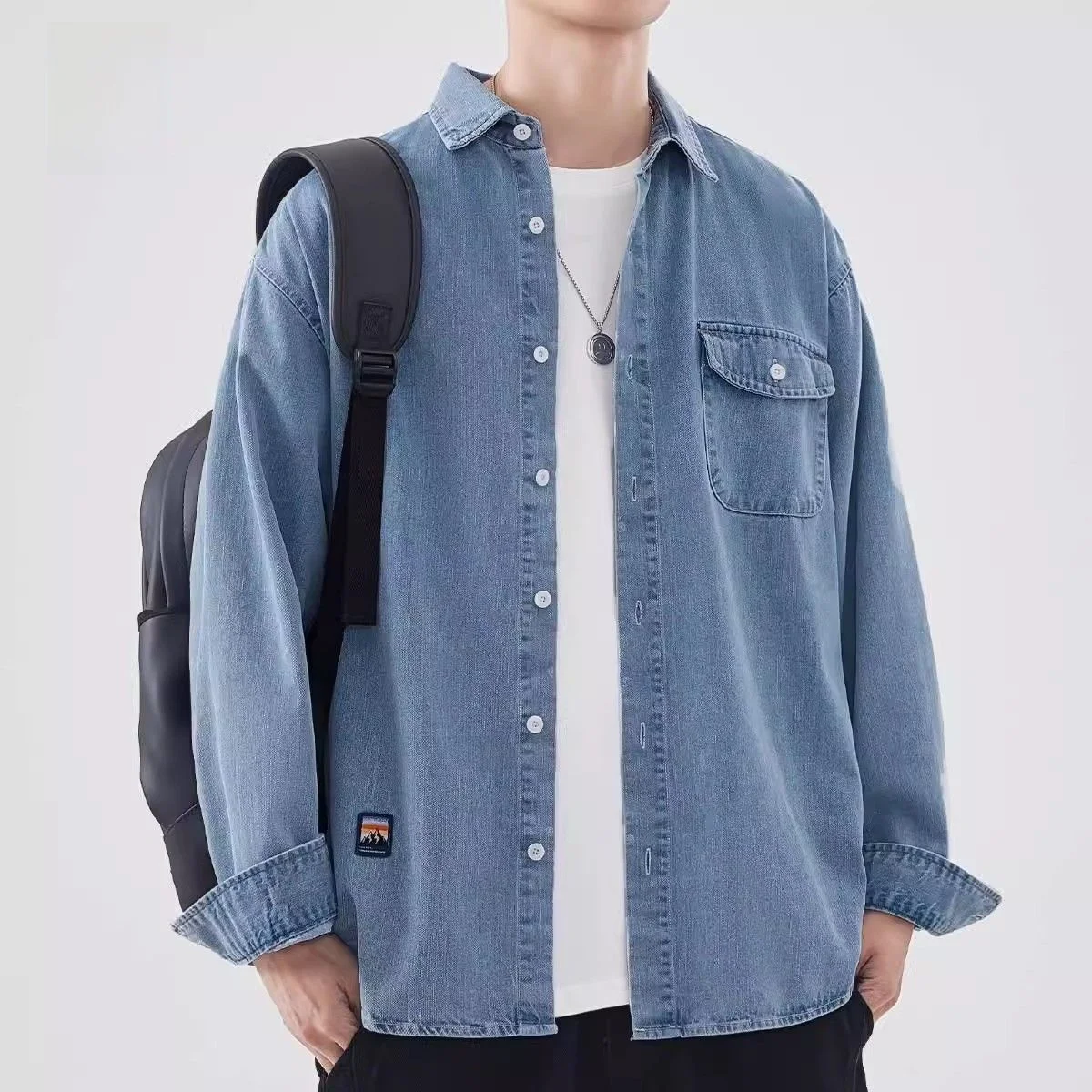 

Повседневная молодежная джинсовая куртка в стиле Харадзюку, корейский тренд, свободный крой, весна-осень, рабочая одежда, стиль Гонконг, повседневная верхняя одежда