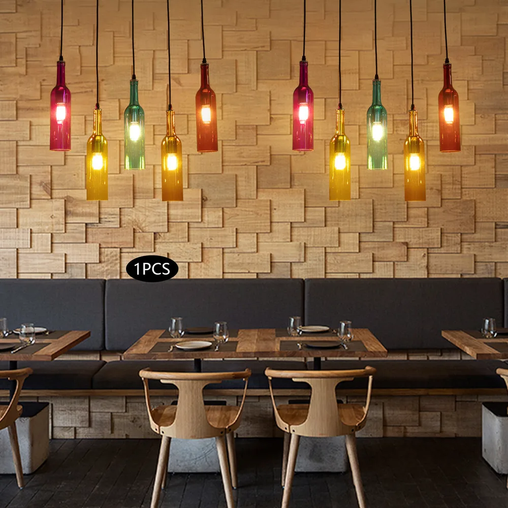 Bymaocar 5 Wine Bottle Chandelier Pendant Industrial Bar / Home Hanging Lamp Ceiling Light Fixture Fit 10-15㎡ Adjustable Height