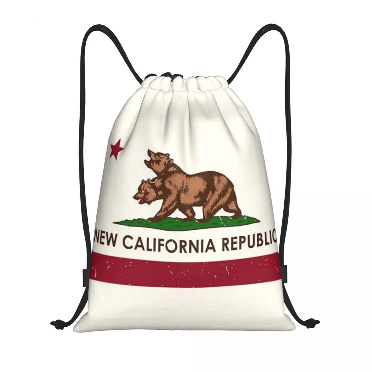 Custom Name Waterproof Outdoor Beach Swimming Sports Drawstring Backpack New California Republic - Fallout Organizer Gym Storage