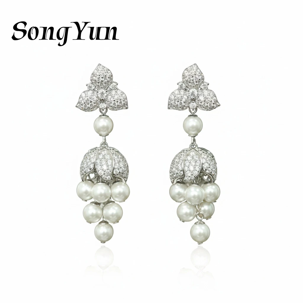 

SongYun Jewelry 925 Sterling Silver Earring HCD Diamond HCD Gemstones Luxury Timeless 925 Sterling Silver Earrings Accessories