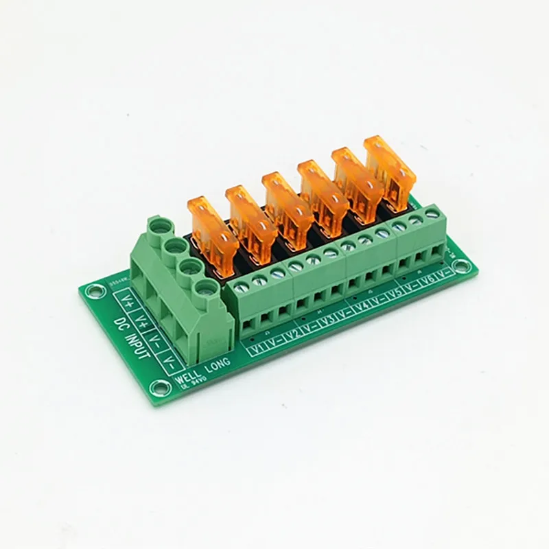 DC Power Fuse Distribution Strip Module Terminal Block 6 Position Expandable