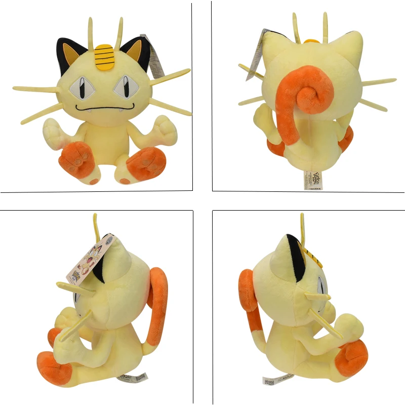 Meowth Pokemon Gefüllte Plüschpuppe, weiches Tier, heiße Spielzeuge, tolles Halloween-Geschenk